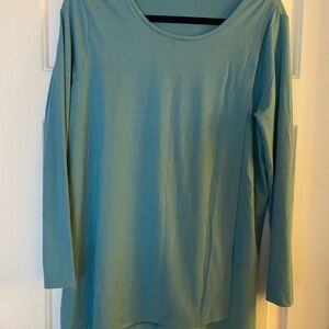 Soft Surroundings Teal Touch of Sheer Tunic Top, Women’s Large